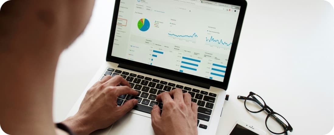 Revenue dashboards on a laptop